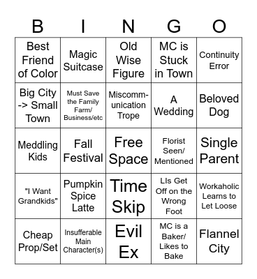 Hallmark Bingo Card