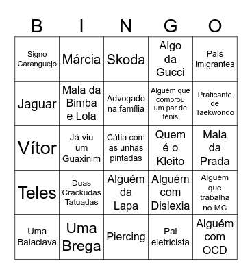 SMORRA BINGO Card