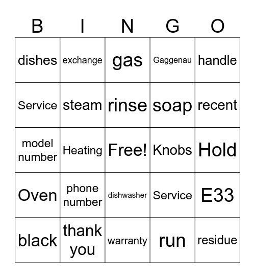 BSH Bingo Card Bingo Card