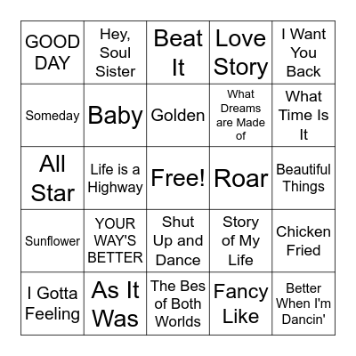 SINGO Bingo Card