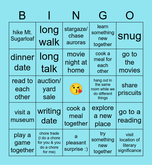Mike & Chrissy Bingo Card