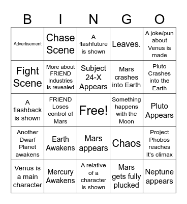 TMWU Episode 16 Bingo Card
