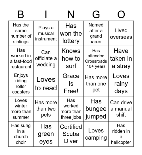 2026 SENIOR GETAWAY Bingo Card