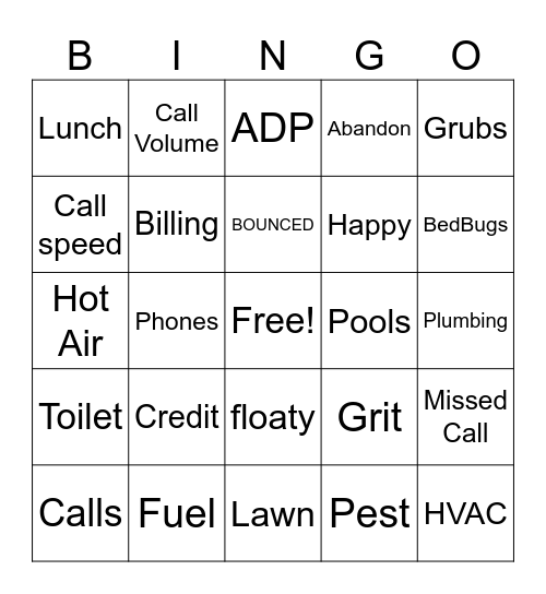 Customer Service Week Bingo Card