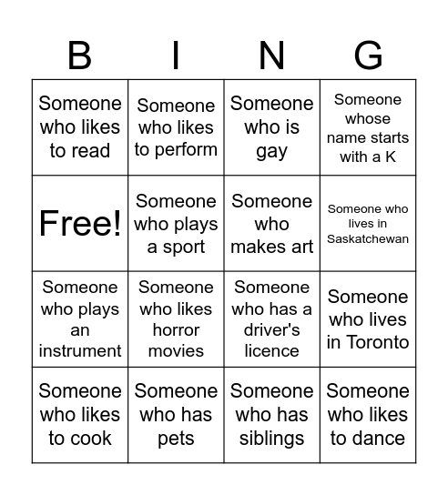 Networking Bingo Card