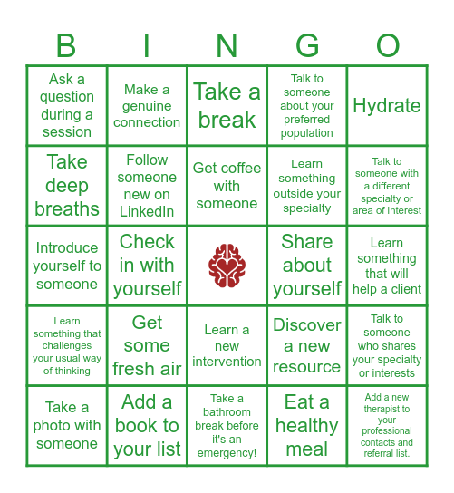 Conference Bingo Challenge Bingo Card