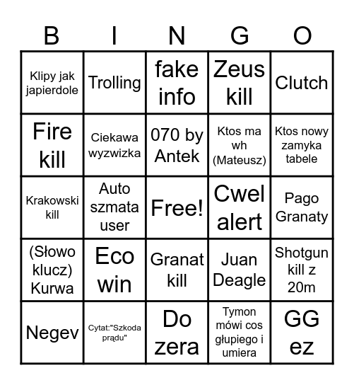 CS Bingo Card