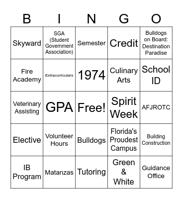 FPC Bingo Card