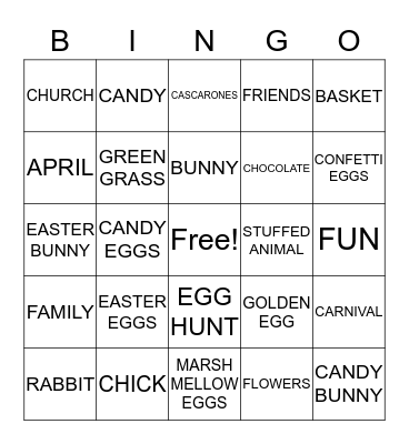 EASTER BINGO Card