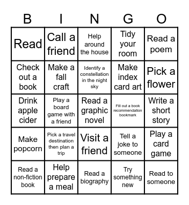 Teentober Bingo Card
