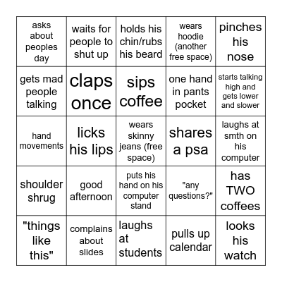 BINGORE Bingo Card