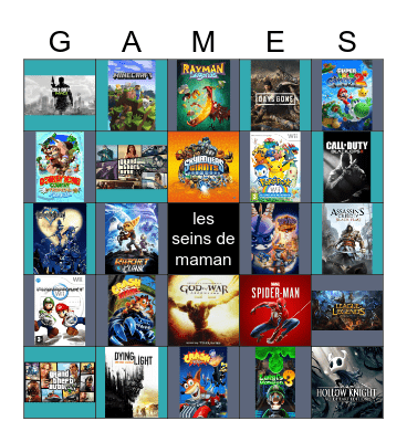 Favorite Video Games Bingo Card