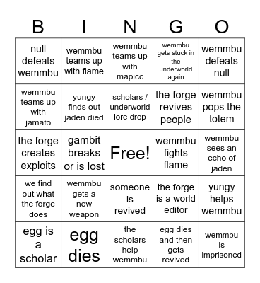 wemmbu upload bingo Card