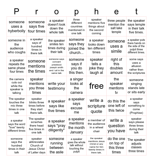 Confrence (Hard) Bingo Card