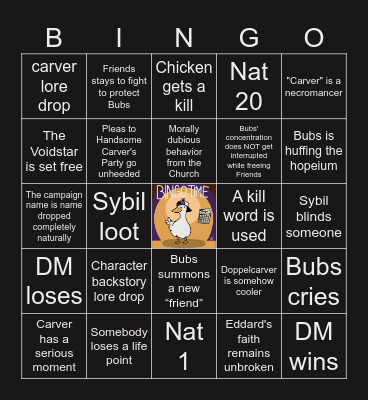 TDD S2 E16 | World Eater Bingo Card