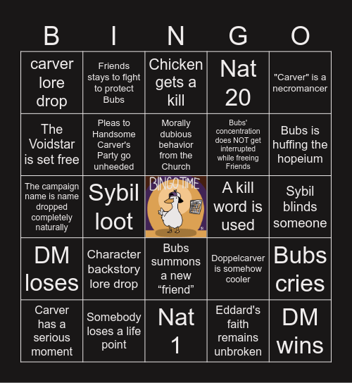 TDD S2 E16 | World Eater Bingo Card