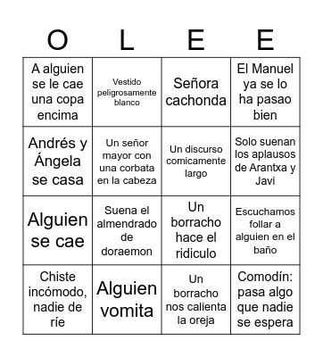 Bingo Andrés y Ángela Bingo Card