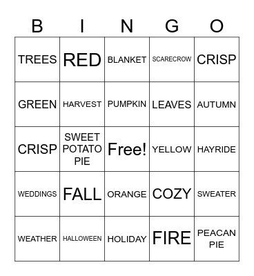HAPPY FALL YALL Bingo Card