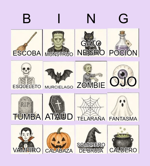 BINGO HALLOWEEN Bingo Card