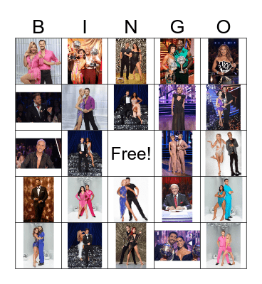 DWTS Judges & Pros (Past & Present) Bingo Card