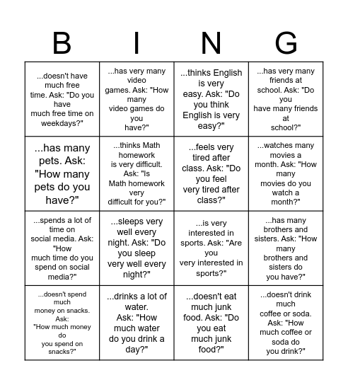 FIND SOMEONE WHO... Bingo Card