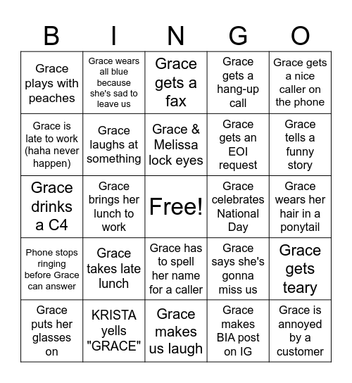 Parting is such sweet sorrow :( Bingo Card
