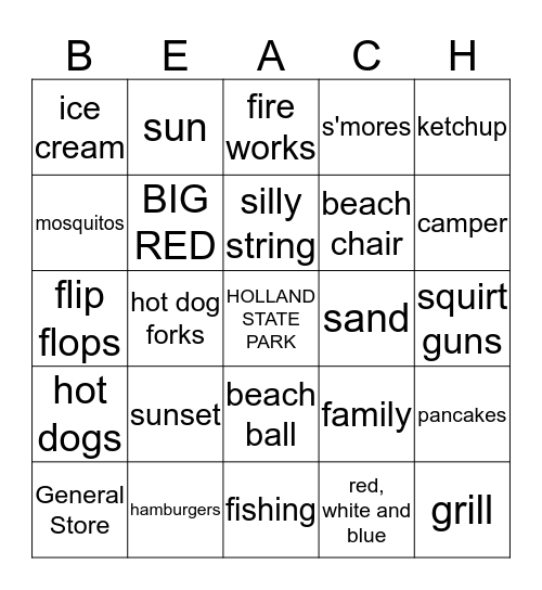 4th of July  Bingo Card