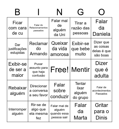 Ana Bingo Card