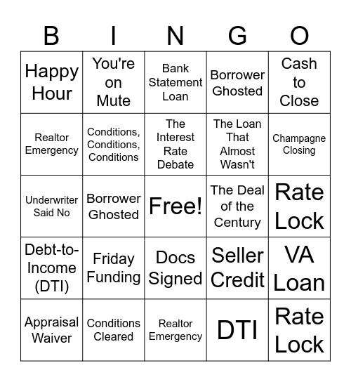 Let’s play Bingo!...(without the numbers :)) Bingo Card
