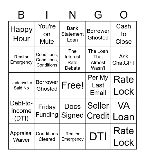 Let’s play Bingo!...(without the numbers :)) Bingo Card