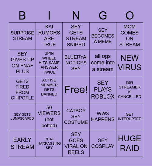 OCTOBER Bingo Card