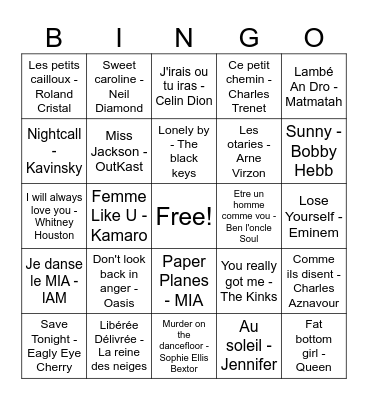 Bingo MR Bingo Card