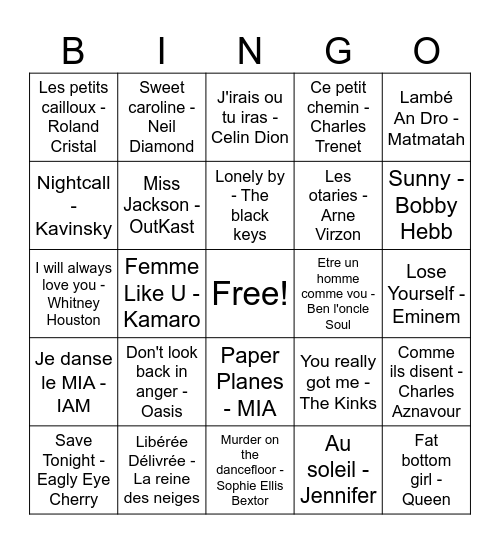 Bingo MR Bingo Card