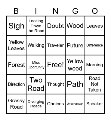 Road To BINGO!!! Bingo Card