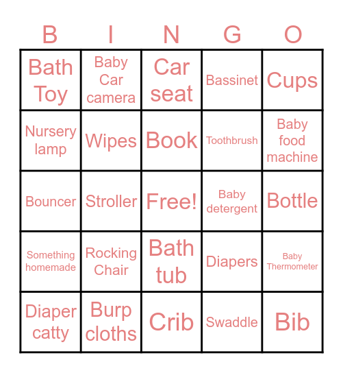 Gift Bingo Card