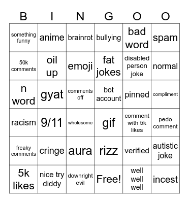 ig reels bingo Card