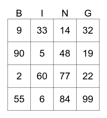 Bingo Card