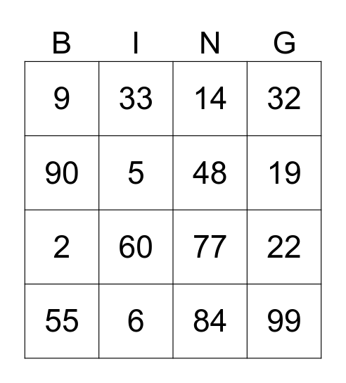 Bingo Card