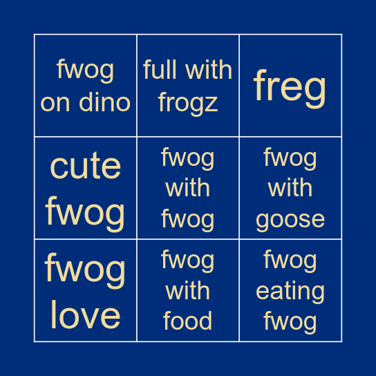 fwog on pinterest Bingo Card