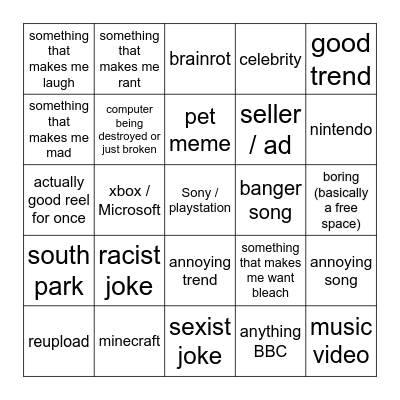 reels bingo Card