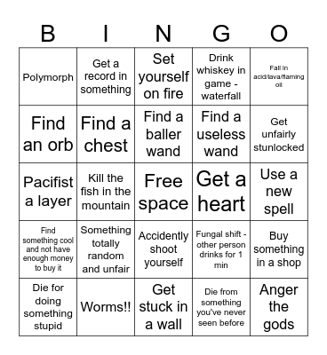 Noita Bingo Card