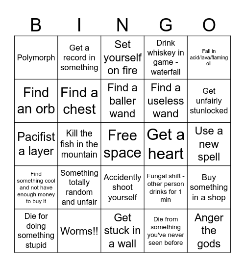 Noita Bingo Card