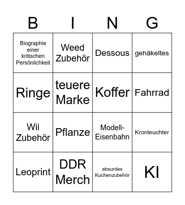 Flohmarkt Bingo Card
