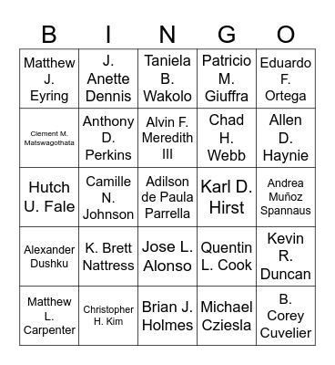 October 2026 Gen Con Bingo Card