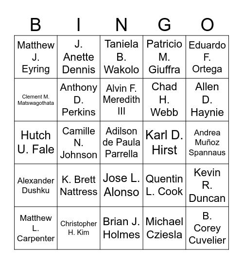 October 2026 Gen Con Bingo Card