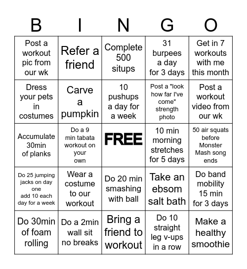 Celina Bingo Card