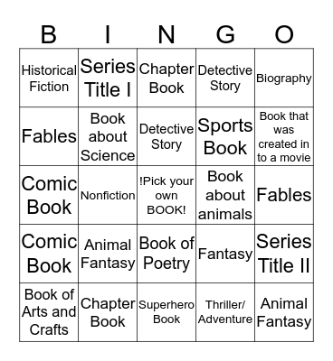 Sean and Aiden BINGO Card