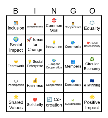 COOP4FUTURE BINGO Card
