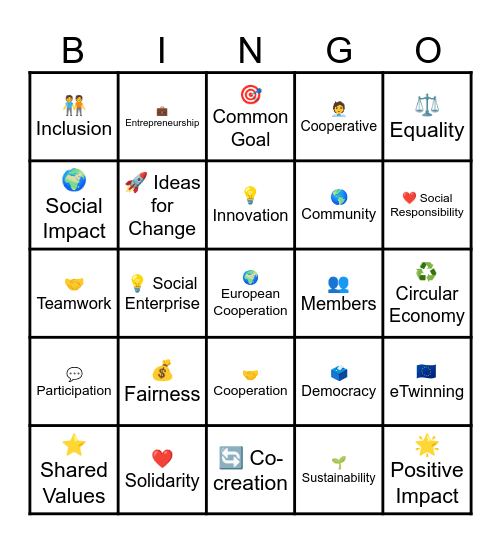 COOP4FUTURE BINGO Card