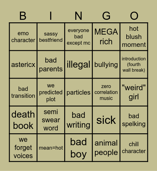 gacha life bingo Card